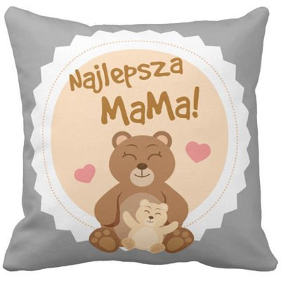 Poduszka dekoracyjna Najlepsza mama niedzwiadki pod-6780