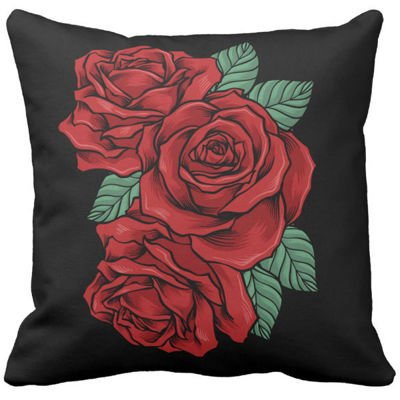 Poduszka gothic tatuaż tattoo róże rose pod-6844