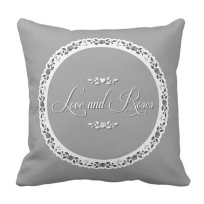 Poduszka szara Shabby Chic LOVE and ROSE pod-6127